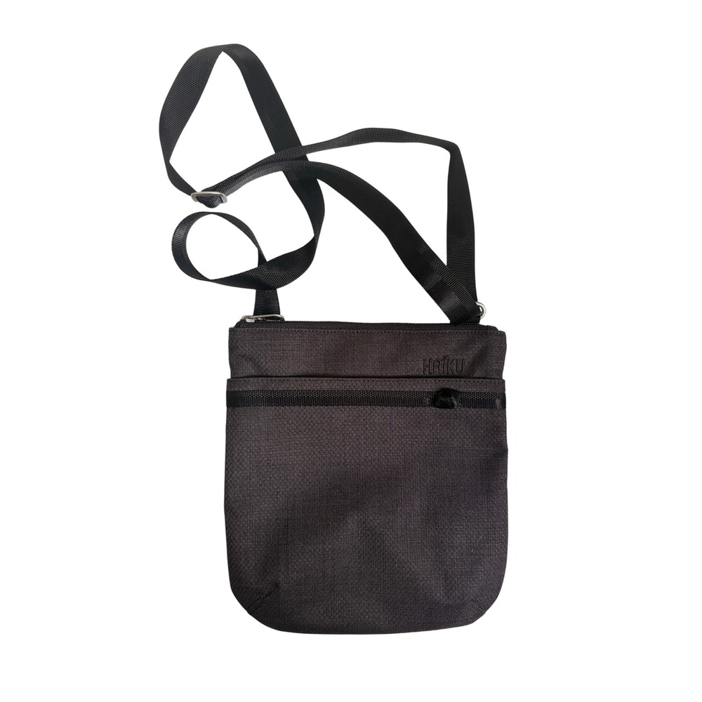 NWOT Haiku Crossbody Bag Charcoal Gray Slim Travel Purse Adjustable Strap